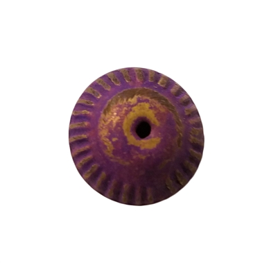 16mm Purple Fluted Metal Disc/Saucer Shaped Beads, 8 ct Bag - metal beads for jewelry making, beading, crafts