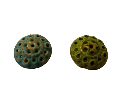 22mm Textured Gold Gilded Metal Disc/Saucer Shaped Beads, 4 ct Bag
