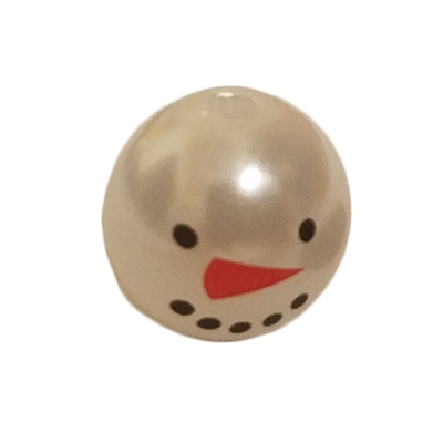 10mm Snowman Head White Plastic Pearls Beads, 100 ct Bag