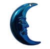 2" Crescent Man in the Moon Metallic Blue Plastic Craft Charm