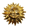 2" Smiling Sun Face Gold Plastic Craft Charm