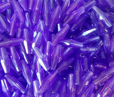 18mm x 6mm Elongated Faceted Bicone Plastic Beads, 500 ct Bag