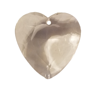 32mm Clear Crystal Faceted Heart Acrylic Pendants, 4ct Bag