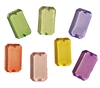 30mm x 18mm Rectangular Transparent Colored Gemstone Acrylic Beads, 4 ct Bag