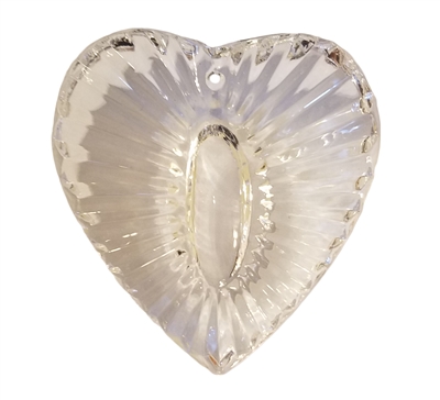 42mm Clear Crystal Sunburst Heart Acrylic Pendants, 4ct Bag
