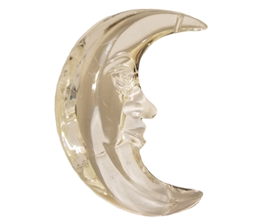 3" Clear Crescent Man in the Moon Acrylic Pendant Bead
