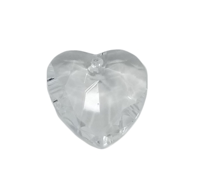 18mm Clear Crystal Faceted Heart Acrylic Pendants, 4ct Bag