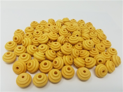 16mm Natural Grooved Plastic Beads, 50 ct bag - plastic craft beads for jewelry making, beading, kids crafts