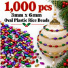 3mm x 6mm Oval Plastic Pearls Beads, 1000 ct Bag - plastic pearl oval craft beads for jewelry making, beading, kids crafts
