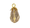 16mm Gold Filigree Capped Clear Crystal Faceted Teardrop Acrylic Pendants, 4ct Bag