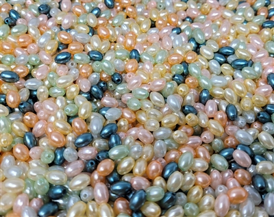 6mm x 9mm Oval Plastic Pearls Beads, 1,000 ct Bag