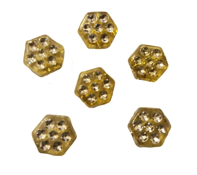 8mm Hexagonal Diamonettes Rhinestone Plastic Beads, 100 ct Bag