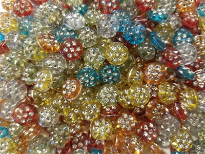 9mm Round Diamonettes Rhinestone Plastic Beads, 100 ct Bag