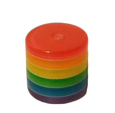 10mm Column Striped Resin Rainbow Beads 100ct Bag