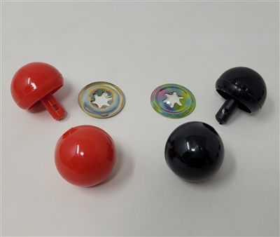 Zim's Ball-Type Plastic Clown or Animal Nose, Red or Black, 25mm (8 pcs)