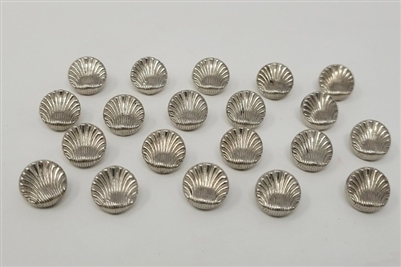 10mm Silver Seashell Buttons, 20 pcs