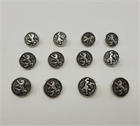 13mm Heraldic Lion Buttons, 12 pcs