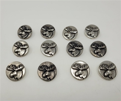 19mm Moose Head Buttons, 12 pcs