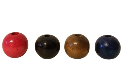 20MM Round Wood Beads (Small Hole) 8 ct. Bag
