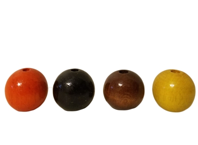 22MM Round Wood Beads (Small Hole) 8 ct. Bag