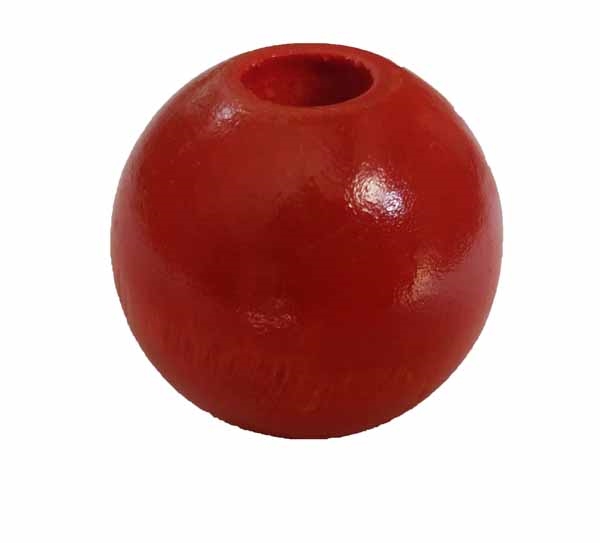 1/2 Red Wooden Bead, with 5/32 Hole