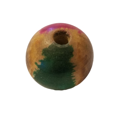 22mm Round Painted Wood Beads 4 ct. Bag