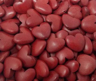 Red Heart-Shaped Wood Beads, 8 ct Bag