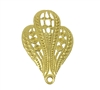 Filigree Scalloped Art Deco Gold Tone Metal Charm