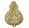 Filigree Scalloped Art Deco Gold Tone Metal Charm