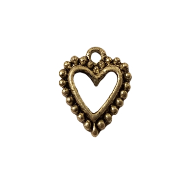 Hollow Heart Silver Pewter Charm