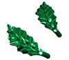 Green Metal Leaf Charm, 2 pcs