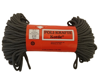 3mm Poli-Krafte Korde Braided Macrame Cord, 50 Yards