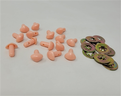 Zim's D-Type Triangle Plastic Nose, Flesh, 12mm (15 pcs)