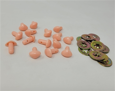 Zim's vintage 12mm flesh D-type triangle plastic nose 15 pieces for stuffed animals bears and dolls
