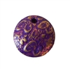 21mm Purple & Gold Gilded Disc Metal Beads, 8 ct Bag