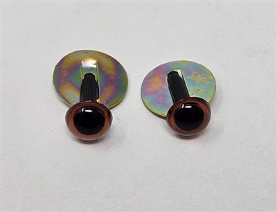 Zim's vintage 5mm deep brown plastic safety eyes 12 pair with locking washers for small amigurumi and stuffed animals