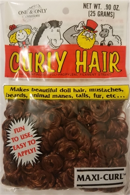 One & Only Creations Curly Doll Hair - Autumn Brown doll making hair supply