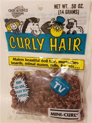 One & Only Creations Mini-Curl Curly Doll Hair - Autumn Brown