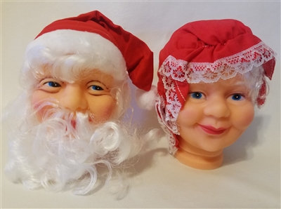 Darice Mrs. Santa & Mr. Santa Claus Vinyl Doll Heads Set