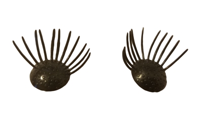 12mm Black Plastic Eyes with Eyelashes, 8 ct Bag