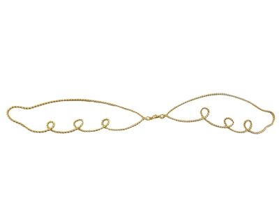 Large gold twisted wire angel wings for doll making, holiday decorations, and craft projects