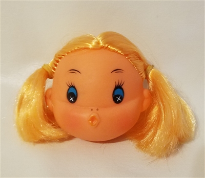 2-3/4" Blonde Doll Head with Blue Eyes & Kissing Mouth