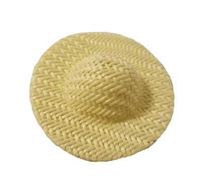 1-3/4" Ivory Wicker Sun Hat for Dolls