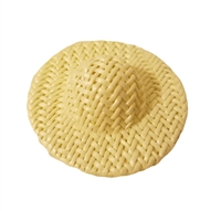 1-3/8" Ivory Wicker Sun Hat for Dolls