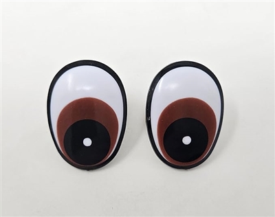 Zim's 40mm x 30mm Oval Comical Cartoon Plastic Safety Eyes, 2 pair