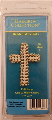 Large Gold & White Cross Beaded Wire Kit