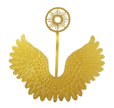 Pair of 3" Gold Metal Filigree Angel Wings with Halo