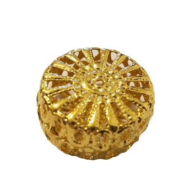 Gold Metal Filigree Round Discs, 4 ct Bag
