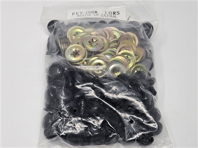 Zim's 15mm Round Black Flat Domed Plastic Safety Eyes, Bulk Pack of 72 pair