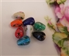 12mm Oval Teadrop Floral Glass Lampwork Beads, 8 ct Bag